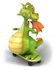 Dragon and Skateboard Wall Decal