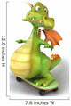 Green Dragon and Skateboard Wall Decal