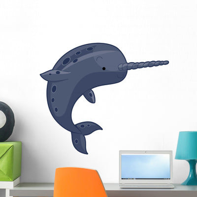 Narwhal shown on a wall