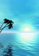 ocean and palm tree Wall Mural