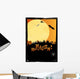 Halloween invitation or card in orange design Wall Mural