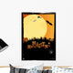 Halloween invitation or card in orange design Wall Mural