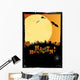 Halloween invitation or card in orange design Wall Mural