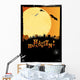 Halloween invitation or card in orange design Wall Mural