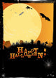 Halloween invitation or card in orange design Wall Mural
