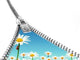 Flower Hidden behind Zip Wall Decal Design 1