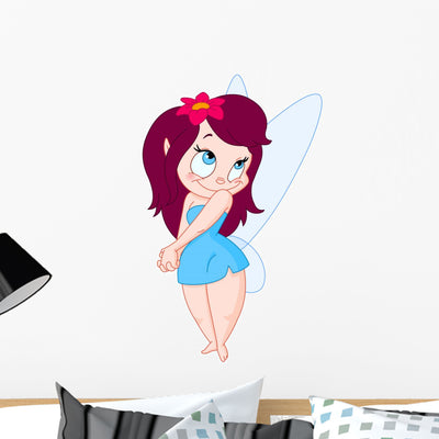 Shy Fairy Wall Decal shown on a wall