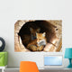 Twin Fox Hidden in a Hollow Log Wall Mural