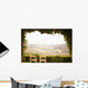 Vine Covered Patio and Chairs Overlooking the Country Wall Mural