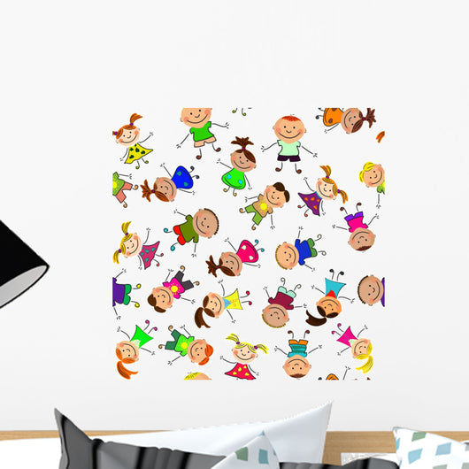 Vector Seamless with Kids Wall Decal