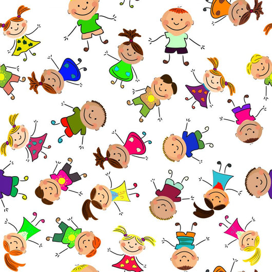 Vector Seamless with Kids Wall Decal
