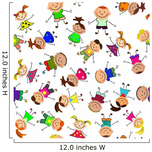 Vector Seamless with Kids Wall Decal