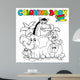 Coloring Book with Cute Wall Mural