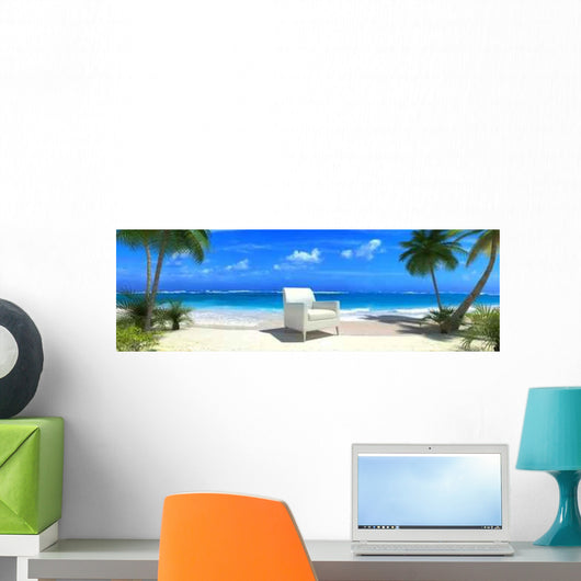 White Armchair Beach Wall Decal