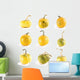 Yellow Squash Pumpkins Wall Decal Sticker Set