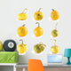 Yellow Squash Pumpkins Wall Decal Sticker Set