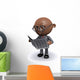 3D Black Businessman Reads Wall Decal