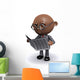 3D Black Businessman Reads Wall Decal