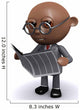 3D Black Businessman Reads Wall Decal