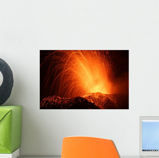 Eruption of the Volcano Stromboli Wall Mural