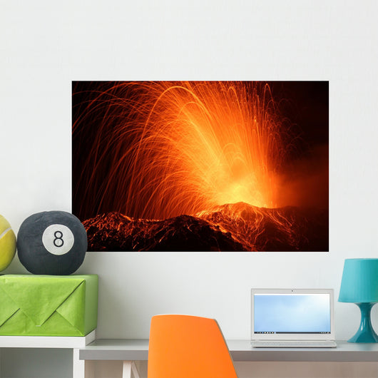 Eruption of the Volcano Stromboli Wall Mural