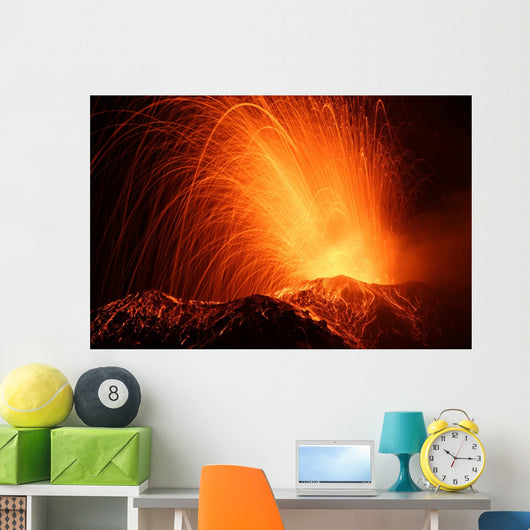Eruption of the Volcano Stromboli Wall Mural