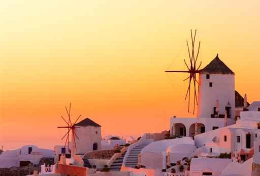 Greece Santorini Sunset Wall Mural