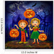 Boy and girl with pumpkins celebrates halloween. Wall Mural
