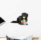 Cute black border collie dog playing with balls Wall Decal