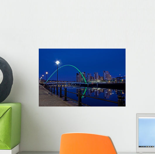Gateshead Millenium Bridge at Night Wall Mural