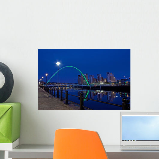 Gateshead Millenium Bridge at Night Wall Mural