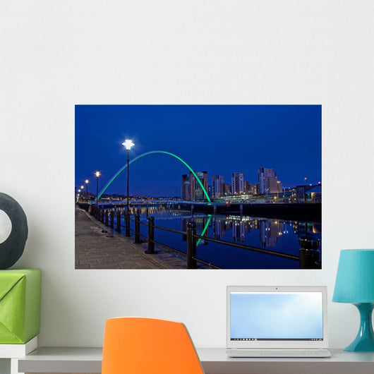 Gateshead Millenium Bridge at Night Wall Mural