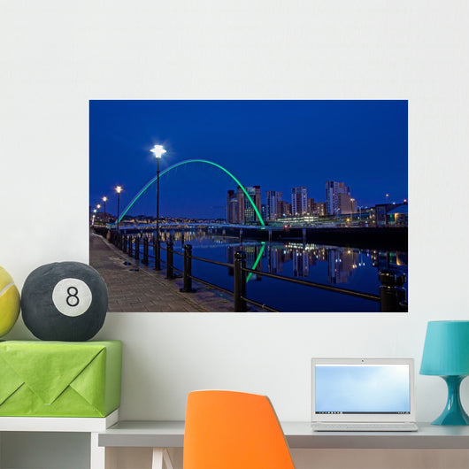 Gateshead Millenium Bridge at Night Wall Mural