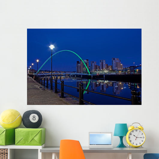 Gateshead Millenium Bridge at Night Wall Mural