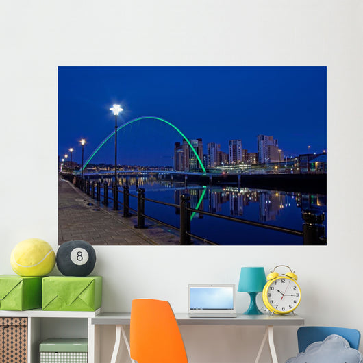 Gateshead Millenium Bridge at Night Wall Mural