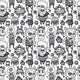 Funny Characters Ornament Seamless Wall Decal