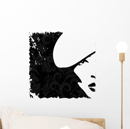 Woman Image in Retro Style Wall Mural