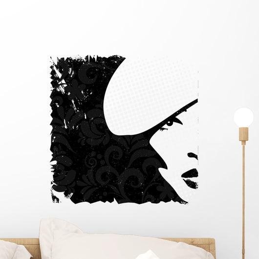 Woman Image in Retro Style Wall Mural