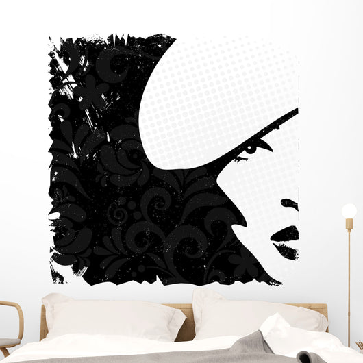 Woman Image in Retro Style Wall Mural