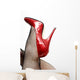 Legs in Fishnet Stockings Red Pumps Wall Decal