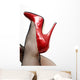 Legs in Fishnet Stockings Red Pumps Wall Decal