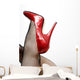Legs in Fishnet Stockings Red Pumps Wall Decal