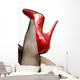 Legs in Fishnet Stockings Red Pumps Wall Decal