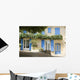 French Village Cottage with blue shutters Provence France Wall Mural