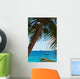 Seascape view with a yacht Wall Mural