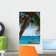 Seascape view with a yacht Wall Mural