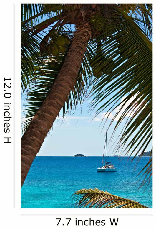 Seascape view with a yacht Wall Mural