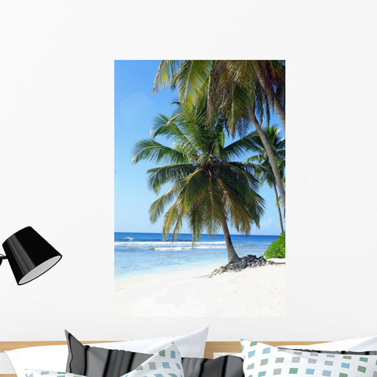 palm trees on tropical island beach Wall Mural