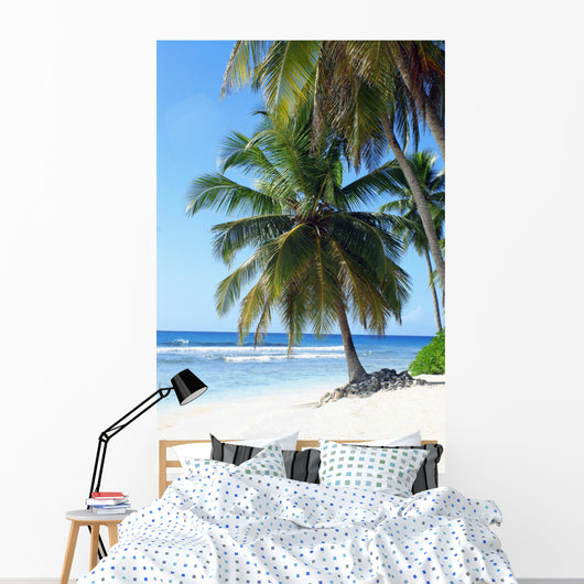 palm trees on tropical island beach Wall Mural