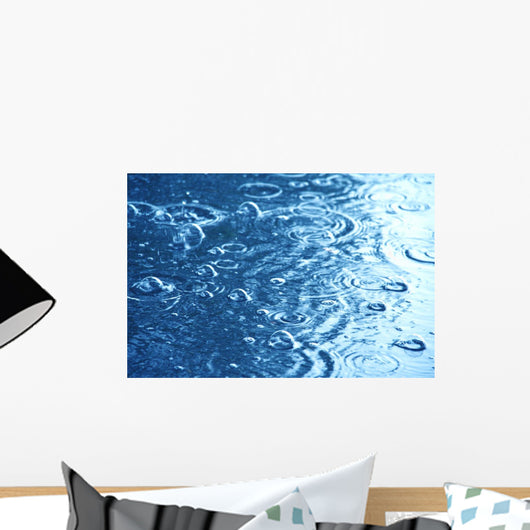 Rain Drops Splashing Water